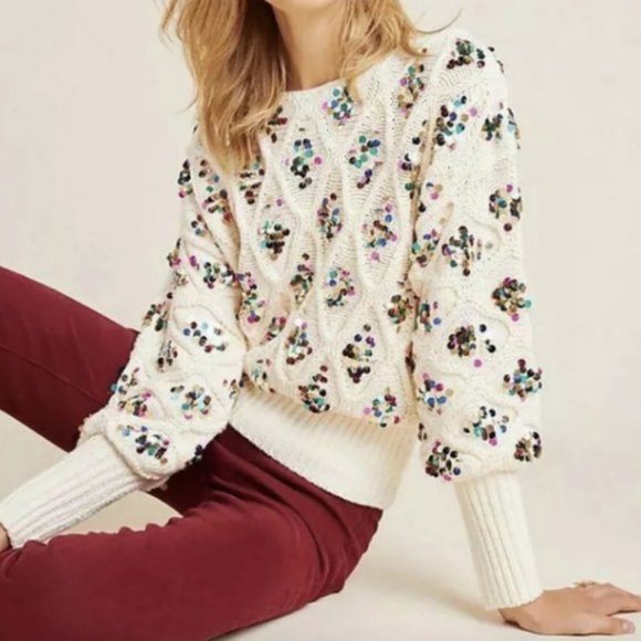 Anthropologie Sweaters - Anthropologie Lara Sequined Jumper NWT